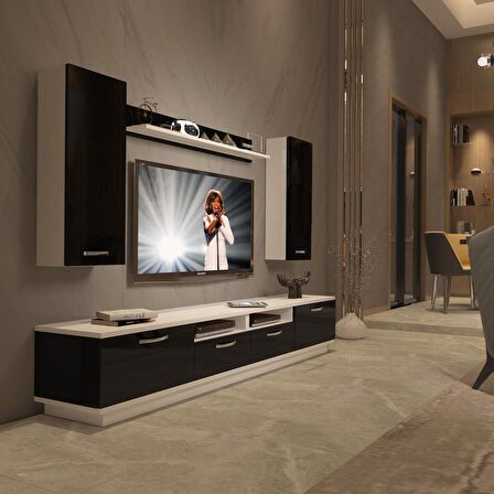 Decoraktiv Trendstyle 5220D Mdf Tv Ünitesi Tv Sehpası - Beyaz - Siyah