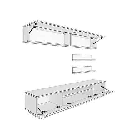 Decoraktiv Trendstyle 5S Mdf Tv Ünitesi Tv Sehpası - Ceviz - Antrasit