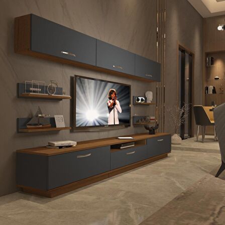 Decoraktiv Trendstyle 8Y Mdf Tv Ünitesi Tv Sehpası - Ceviz - Antrasit