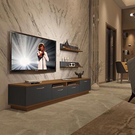 Decoraktiv Trendstyle 220R Mdf Tv Ünitesi Tv Sehpası - Ceviz - Antrasit