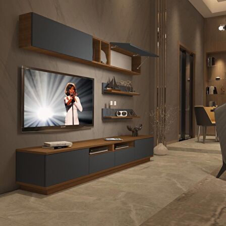 Decoraktiv Trendstyle 5220S Mdf Tv Ünitesi Tv Sehpası - Ceviz - Antrasit