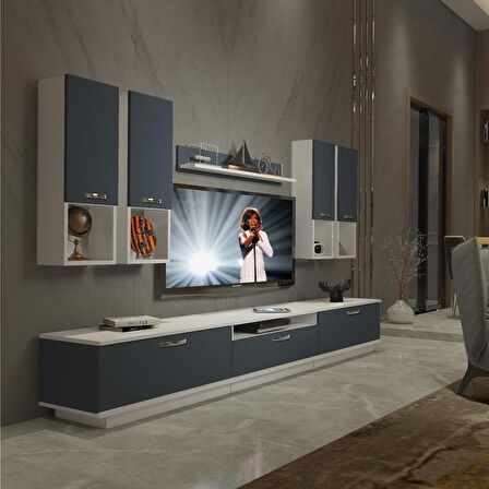 Decoraktiv Trendstyle 8DA Mdf Tv Ünitesi Tv Sehpası - Beyaz - Antrasit