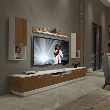 Decoraktiv Trendstyle 270DA Mdf Tv Ünitesi Tv Sehpası - Beyaz - Ceviz