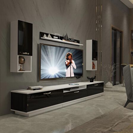 Decoraktiv Trendstyle 270DA Mdf Tv Ünitesi Tv Sehpası - Beyaz - Siyah
