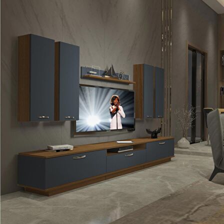 Decoraktiv Trendstyle 8D Mdf Tv Ünitesi Tv Sehpası - Ceviz - Antrasit