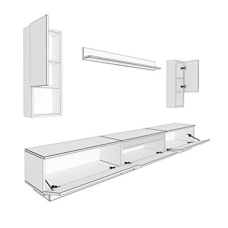 Decoraktiv Trendstyle 270DA Mdf Tv Ünitesi Tv Sehpası - Ceviz - Antrasit