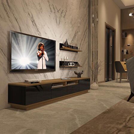 Decoraktiv Trendstyle 220RS Mdf Tv Ünitesi Tv Sehpası - Pera - Siyah