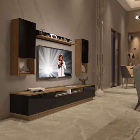 Decoraktiv Trendstyle 5220DAS Mdf Tv Ünitesi Tv Sehpası - Pera - Siyah