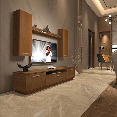Decoraktiv Trendstyle 5D Slm Tv Ünitesi Tv Sehpası - Naturel Ceviz