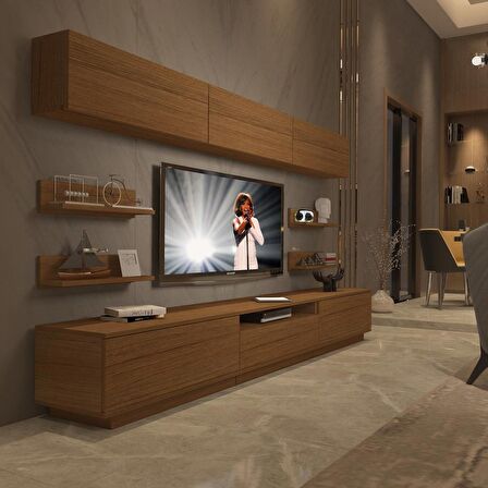 Decoraktiv Trendstyle 8YS Slm Tv Ünitesi Tv Sehpası - Naturel Ceviz