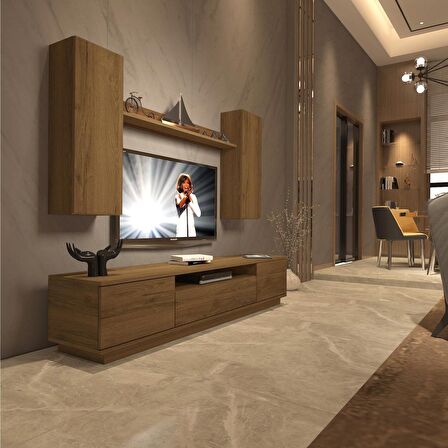 Decoraktiv Trendstyle 5DS Mdf Tv Ünitesi Tv Sehpası - Naturel Pera