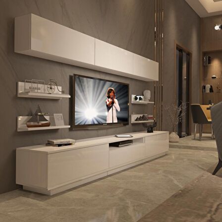Decoraktiv Trendstyle 8YS Mdf Tv Ünitesi Tv Sehpası - Parlak Beyaz