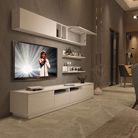 Decoraktiv Trendstyle 5220S Slm Tv Ünitesi Tv Sehpası - Parlak Beyaz