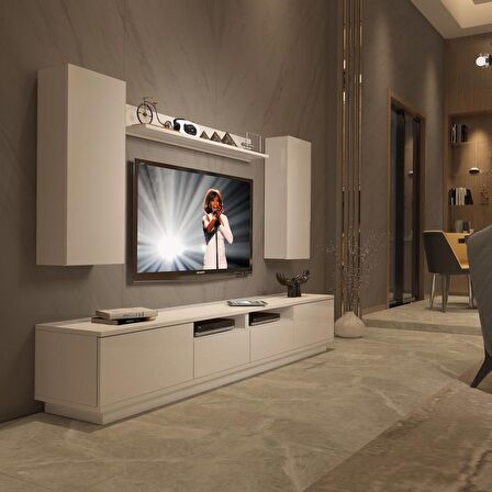 Decoraktiv Trendstyle 5220DS Mdf Tv Ünitesi Tv Sehpası - Parlak Beyaz