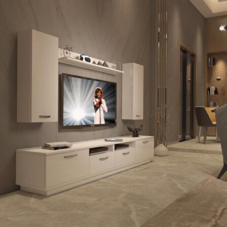 Decoraktiv Trendstyle 5220D Slm Tv Ünitesi Tv Sehpası - Parlak Beyaz
