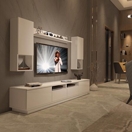 Decoraktiv Trendstyle 5220DAS Mdf Tv Ünitesi Tv Sehpası - Parlak Beyaz