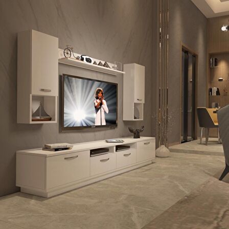 Decoraktiv Trendstyle 5220DA Slm Tv Ünitesi Tv Sehpası - Parlak Beyaz