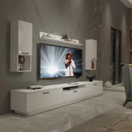 Decoraktiv Trendstyle 270DA Mdf Tv Ünitesi Tv Sehpası - Parlak Beyaz