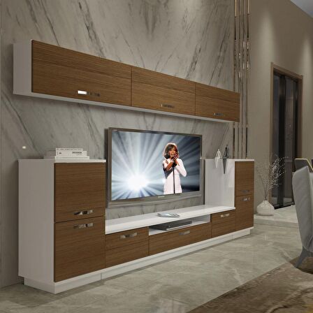 Decoraktiv Trendstyle 9 Slm Tv Ünitesi Tv Sehpası - Beyaz - Ceviz