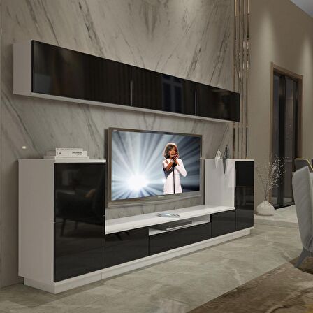 Decoraktiv Trendstyle 9S Mdf Tv Ünitesi Tv Sehpası - Beyaz - Siyah