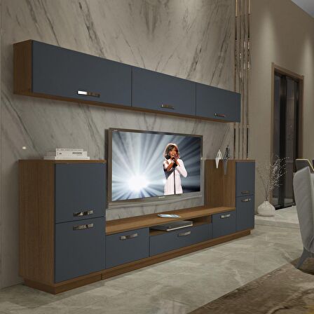 Decoraktiv Trendstyle 9 Mdf Tv Ünitesi Tv Sehpası - Ceviz - Antrasit