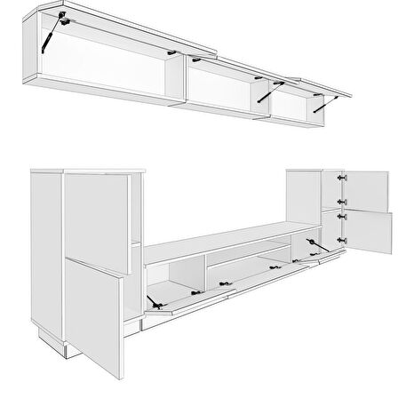 Decoraktiv Trendstyle 9S Slm Tv Ünitesi Tv Sehpası - Ceviz - Beyaz