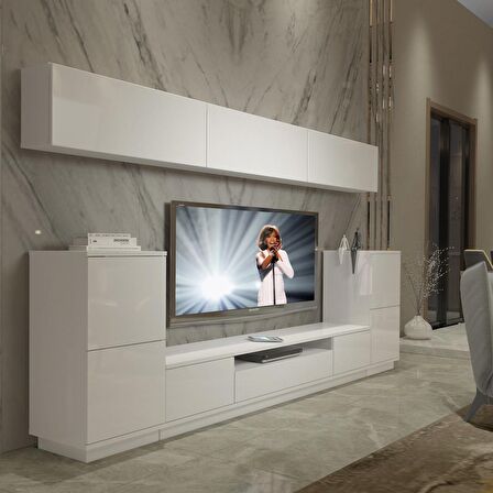 Decoraktiv Trendstyle 9S Slm Tv Ünitesi Tv Sehpası - Parlak Beyaz