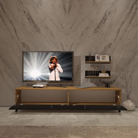 Decoraktiv Eko 4 Mdf Std Gold Tv Ünitesi Tv Sehpası - Pera Siyah