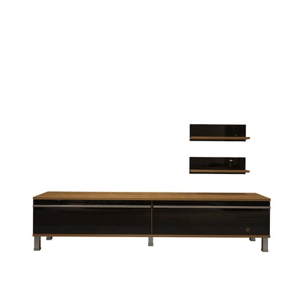 Decoraktiv Eko 4 Mdf Std Krom Ayaklı Tv Ünitesi Tv Sehpası - Pera Siyah