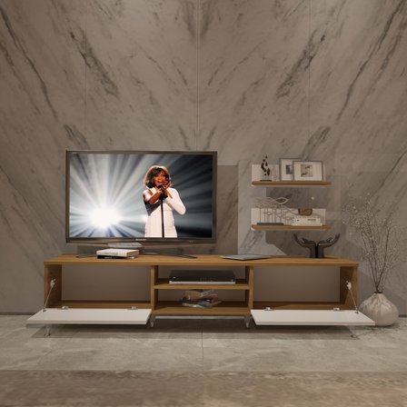 Decoraktiv Eko 4 Mdf Dvd Silver Tv Ünitesi Tv Sehpası - Pera Beyaz