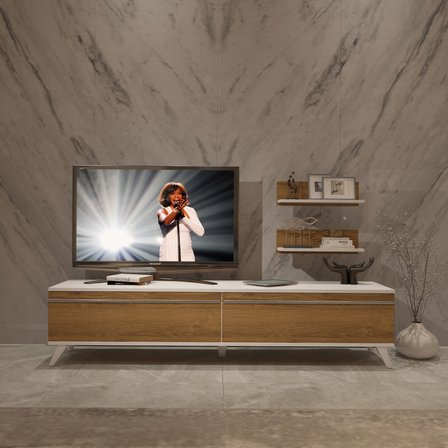 Decoraktiv Eko 4 Mdf Std Retro Tv Ünitesi Tv Sehpası - Beyaz Pera