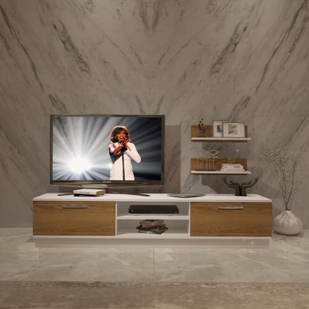 Decoraktiv Eko 4b Mdf Dvd Tv Ünitesi Tv Sehpası - Beyaz Pera