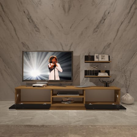 Decoraktiv Eko 4b Mdf Dvd Tv Ünitesi Tv Sehpası - Pera Siyah