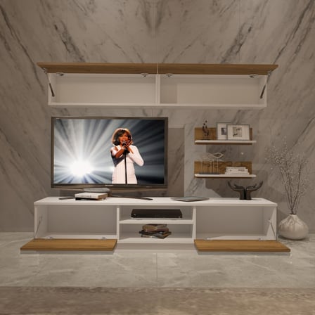 Decoraktiv Eko 5b Mdf Dvd Tv Ünitesi Tv Sehpası - Beyaz Pera