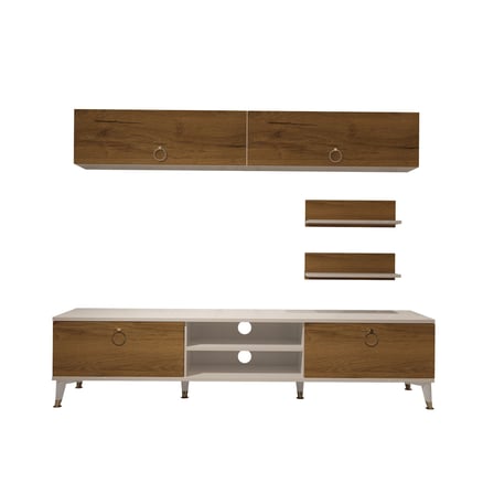 Decoraktiv Eko 5 Mdf Dvd Gold Tv Ünitesi Tv Sehpası - Beyaz Pera
