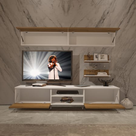 Decoraktiv Eko 5 Mdf Dvd Silver Tv Ünitesi Tv Sehpası - Beyaz Pera