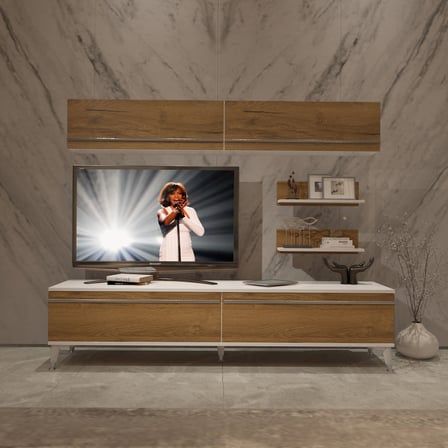 Decoraktiv Eko 5 Mdf Std Silver Tv Ünitesi Tv Sehpası - Beyaz Pera