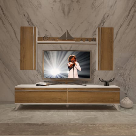 Decoraktiv Eko 5d Mdf Std Retro Tv Ünitesi Tv Sehpası - Beyaz Pera