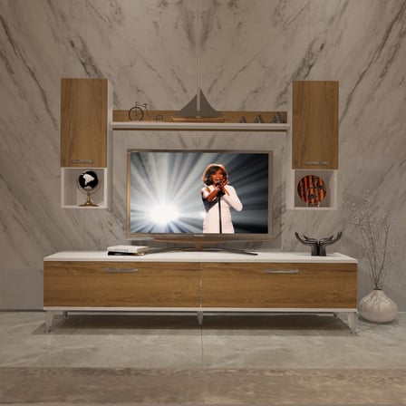 Decoraktiv Eko 5da Mdf Std Silver Tv Ünitesi Tv Sehpası - Beyaz Pera