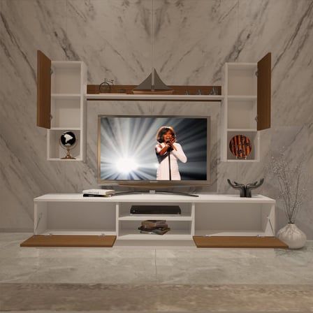 Decoraktiv Eko 5dab Slm Dvd Tv Ünitesi Tv Sehpası - Beyaz Ceviz