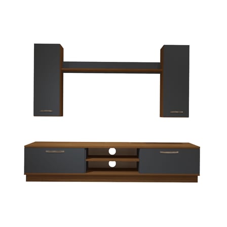 Decoraktiv Eko 5db Mdf Dvd Tv Ünitesi Tv Sehpası - Ceviz Antrasit
