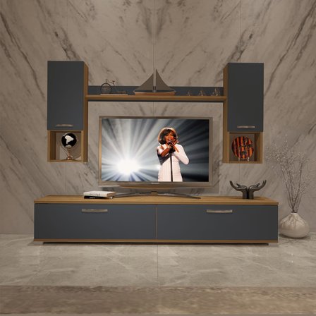 Decoraktiv Eko 5da Mdf Std Tv Ünitesi Tv Sehpası - Pera Antrasit