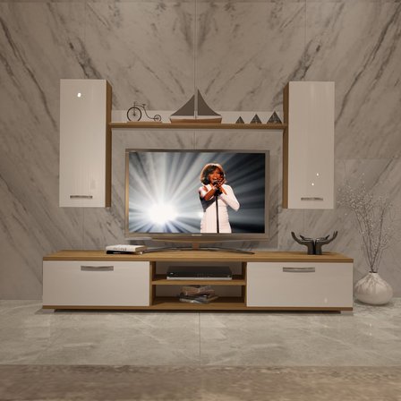 Decoraktiv Eko 5d Mdf Dvd Tv Ünitesi Tv Sehpası - Pera Beyaz