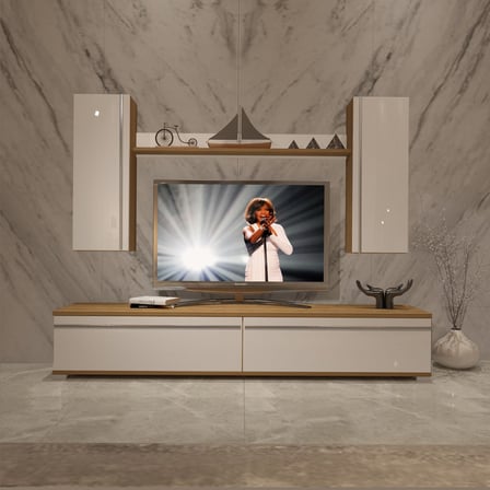 Decoraktiv Eko 5d Mdf Std Tv Ünitesi Tv Sehpası - Pera Beyaz