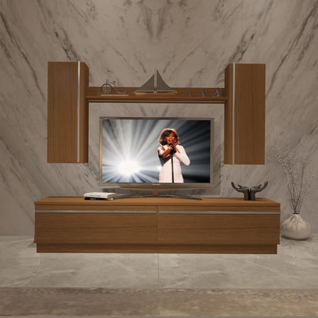 Decoraktiv Eko 5db Mdf Std Tv Ünitesi Tv Sehpası - Naturel Ceviz