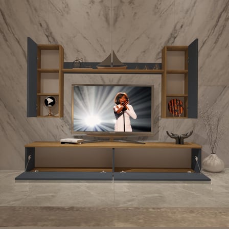 Decoraktiv Eko 5d Mdf Std Tv Ünitesi Tv Sehpası - Pera Antrasit
