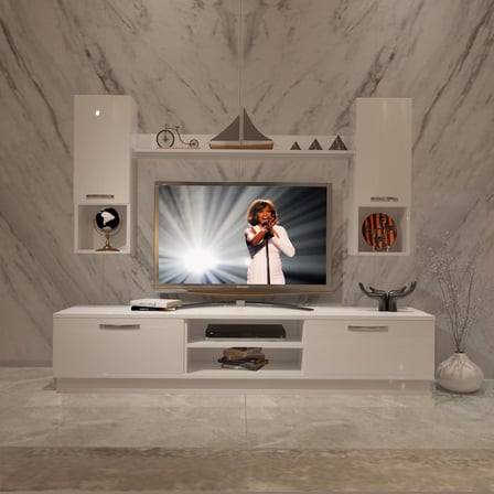 Decoraktiv Eko 5dab Slm Dvd Tv Ünitesi Tv Sehpası - Parlak Beyaz