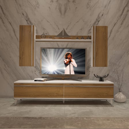 Decoraktiv Eko 7 Mdf Std Silver Tv Ünitesi Tv Sehpası - Beyaz Pera