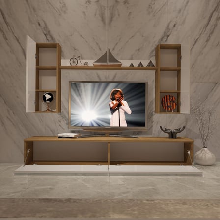 Decoraktiv Eko 7 Mdf Std Tv Ünitesi Tv Sehpası - Pera Beyaz