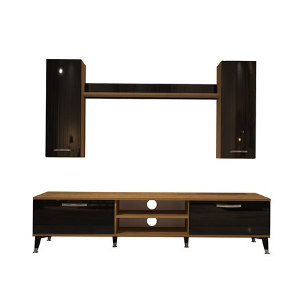 Decoraktiv Eko 7 Mdf Dvd Silver Tv Ünitesi Tv Sehpası - Pera Siyah